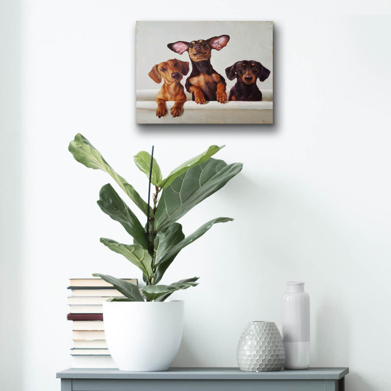 "3 Amigos" par Lucia Heffernan, H 12 po x l 16 po x P 0,13 po