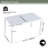 4-Person Patio Dining Set with White Rectangular Table, Stackable Polypropylene Armchairs for Indoor/Outdoor Use-1972817746
