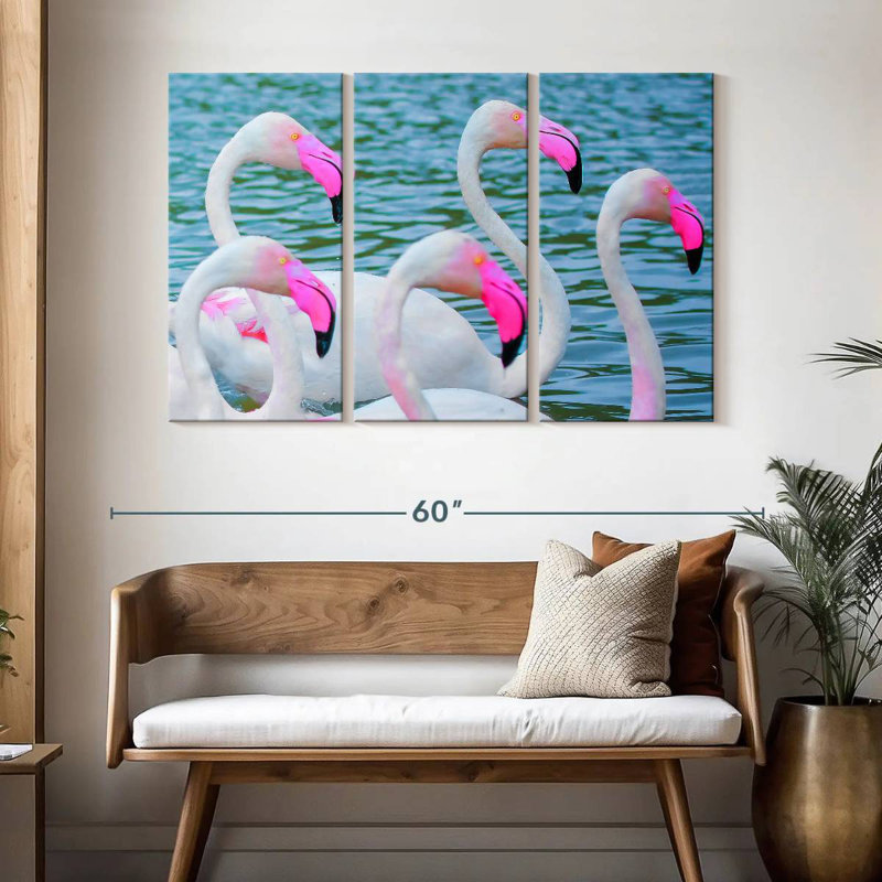Flamants roses Brampt, H 32 po x l 50 po