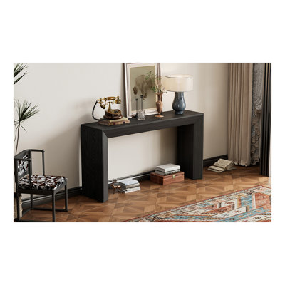 Console élégante Mirod, conception de foyer, simple et fonctionnelle avec plateau en placage de bois de haute qualité, polyvalente pour le couloir, le salon ou le vestibule