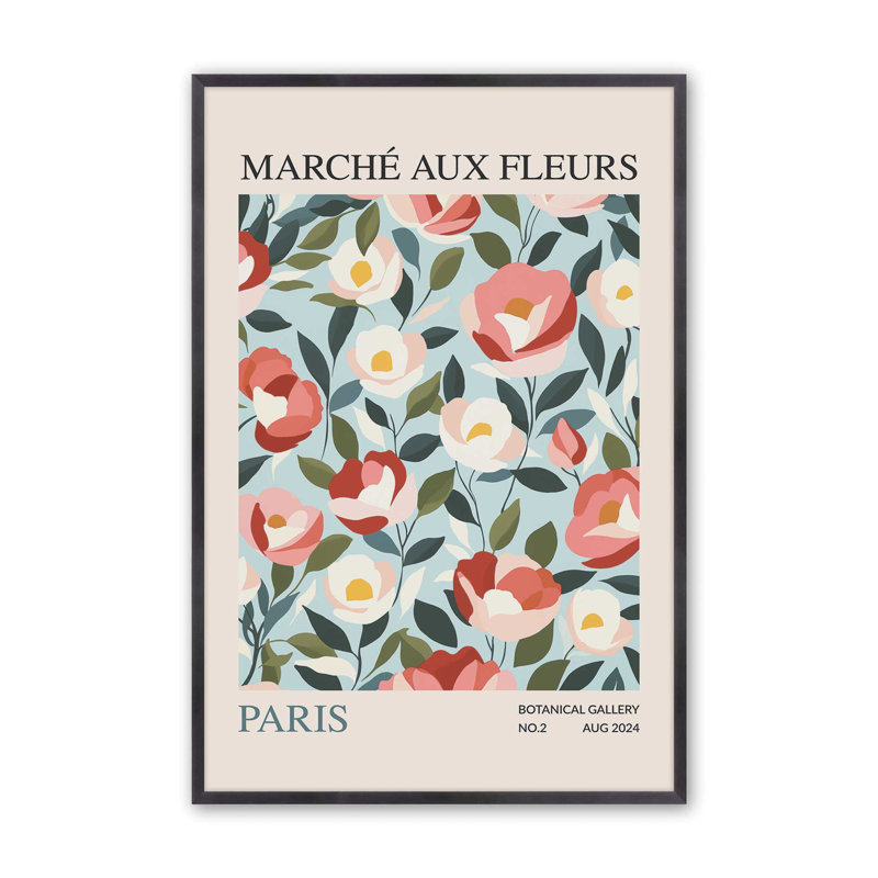 Paris Flower Market Print , 11.25" H x 9.25" W, Framed Print without Mat, Weathered Zinc
