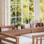 Lit superposé simple au-dessus de grand lit simple avec rangement, garde-corps courbés et tablettes latérales, structure en bois massif, aucun sommier requis, naturel profond-134228587-134228588