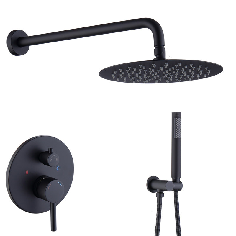 Pomme de douche double 10 po double standard, Noir