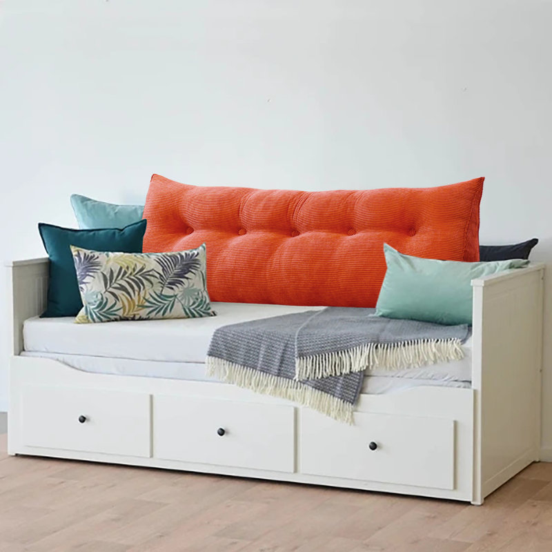 Coussin de lecture Sit-up Back Comfort 100% coton velours côtelé, Orange, Grand
