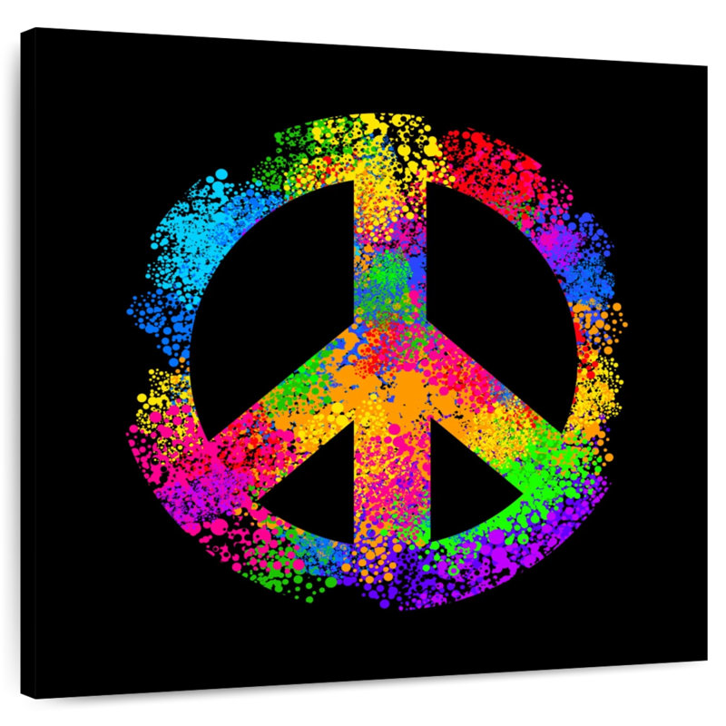 Khelsey Rainbow Hippie Peace, 20" H x 20" W