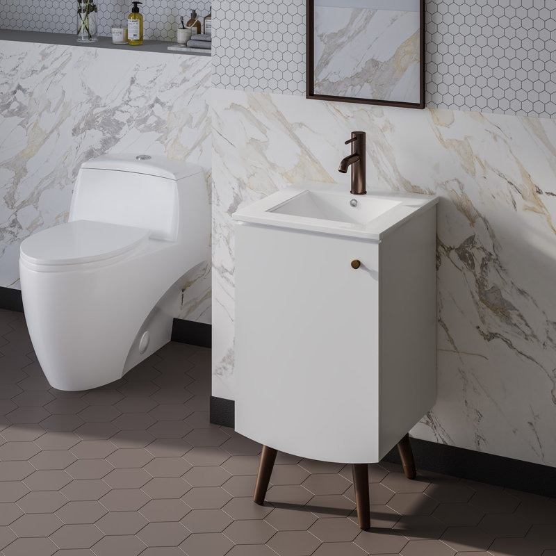 Manoir 18" Bathroom Vanity in White, White