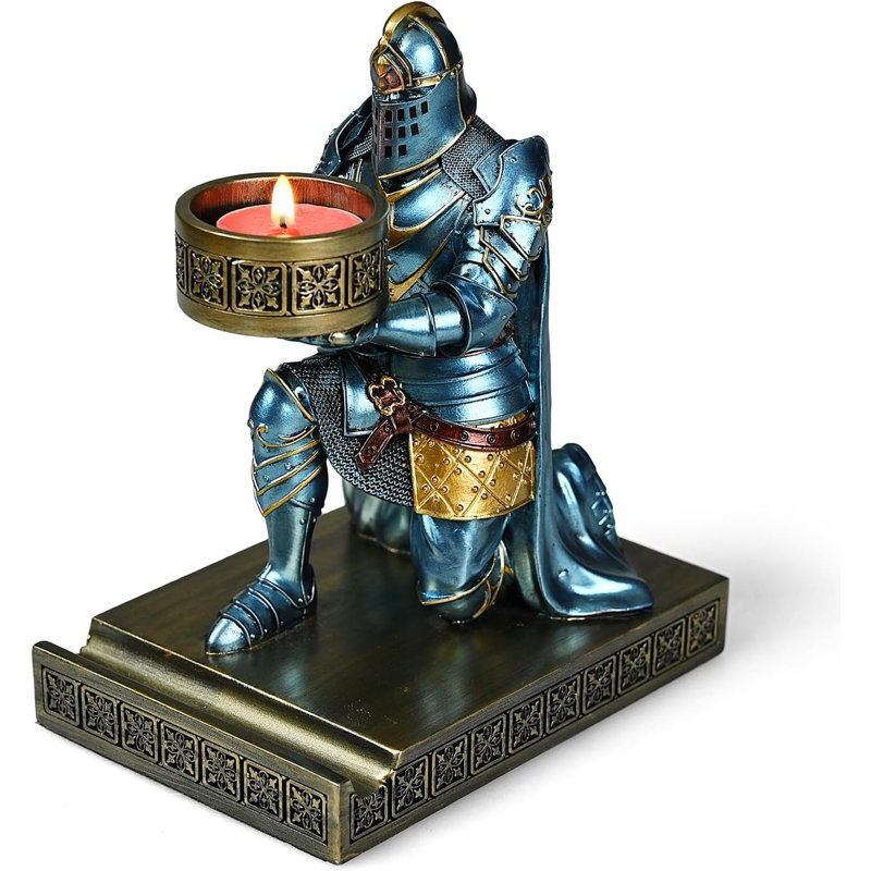 King's Guard Kneeling Knights Candlestick Holder