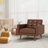36.61'' Wide Upholstered Faux Leather Accent Chair With Tufted Seat (Set of 6 )-119023767