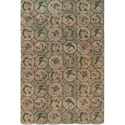 Tapis américain crocheté à la main 5 pi 10 po x 8 pi 9 po Tulip and Roses