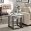Anashe 3PC Square Nesting Tables Marble Effect
