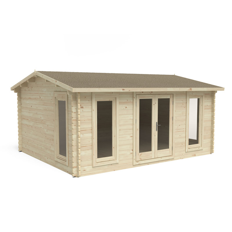 Rushock 17 x 14 Ft. Tongue & Groove Log Cabin, Yes