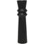 Grand vase décoratif noir en métal noir cannelé Art Déco, 8 po x 8 po x 32 po-1640978044-1640978046