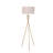 64.5" Tall "Ester" Mid-Century Metal Floor Lamp, Hourglass Design, Matte Gold