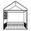 Structure de lit noire en métal de style maison avec tablettes. Pleine grandeur pour une chambre à coucher confortable. L 77,6 po x l 55,6 po x H 66,9 po et lit maison stable, noir-1964481912-1964481913