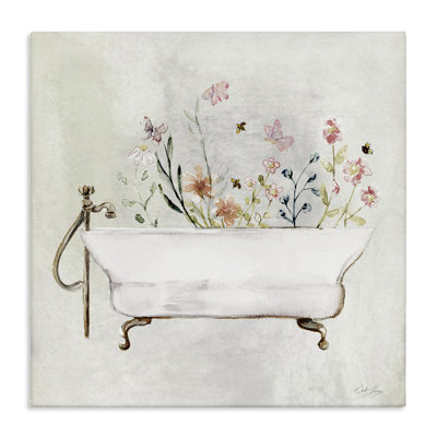 Butterfly Floral Tub Canvas Wall Art by Stella Chang