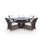 Pacheco 4 - Person Wicker Patio Dining Set with Round Table , Cushions Included-1945604205-1945604206