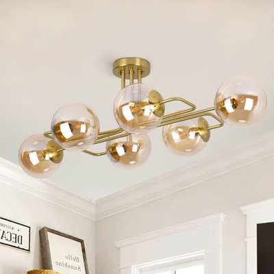Sputnik Modern Linear Semi Flush Mount