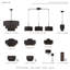 Lustre suspendu noir moyen 5 lumières Bainbridge