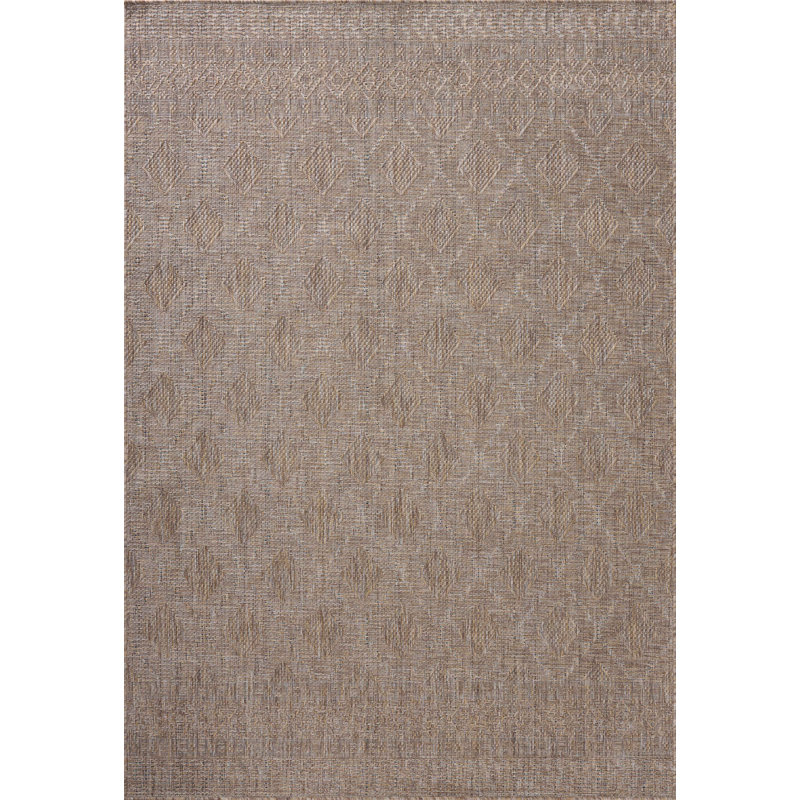 Tapis intérieur / extérieur naturel / brume Amber Lewis x Loloi, Rectangle 9 pi 2 po x 12 pi