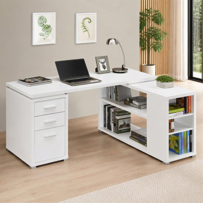 Tona  Driftwood 3-Drawer L-Shape Computer Desk