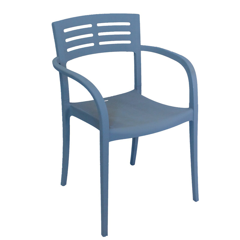 Grosfillex Vogue Resin Stacking Armchair, Denim Blue