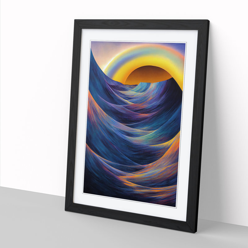 Seascape Ocean Hypreprism - Single Picture Frame Print, Black, 64cm H x 46cm W x 2cm D
