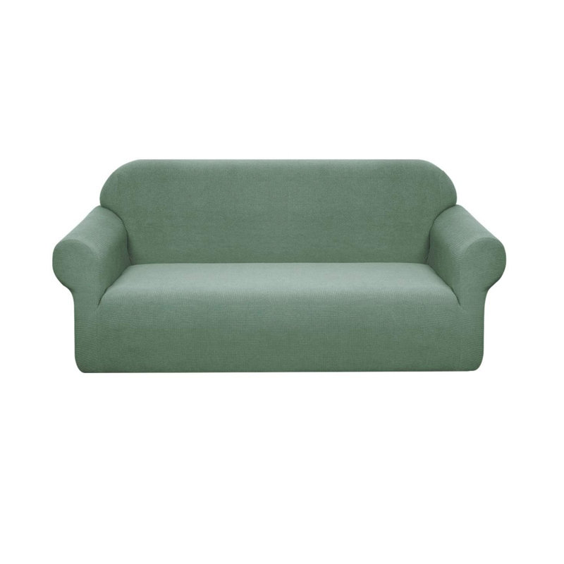 Box Cushion Sofa Slipcover, Green