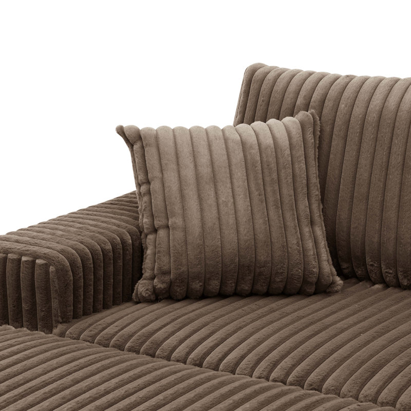 Chaise longue surdimensionnée Corduroy Ridge, Brun