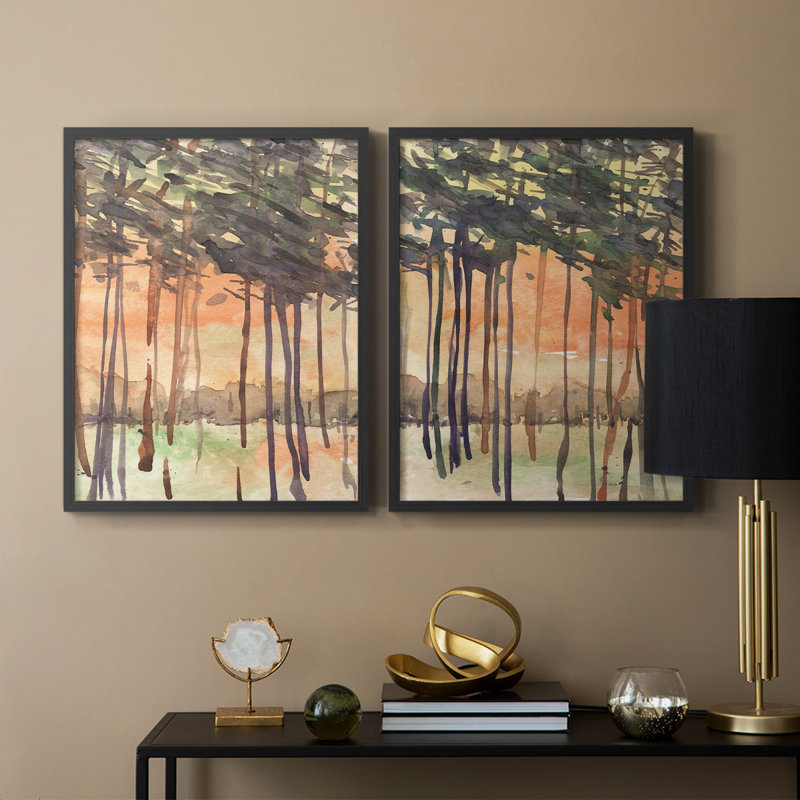 Entre les arbres, impression encadrée I-Premium - prête à être accrochée - aucun clou requis - aucun clou requis