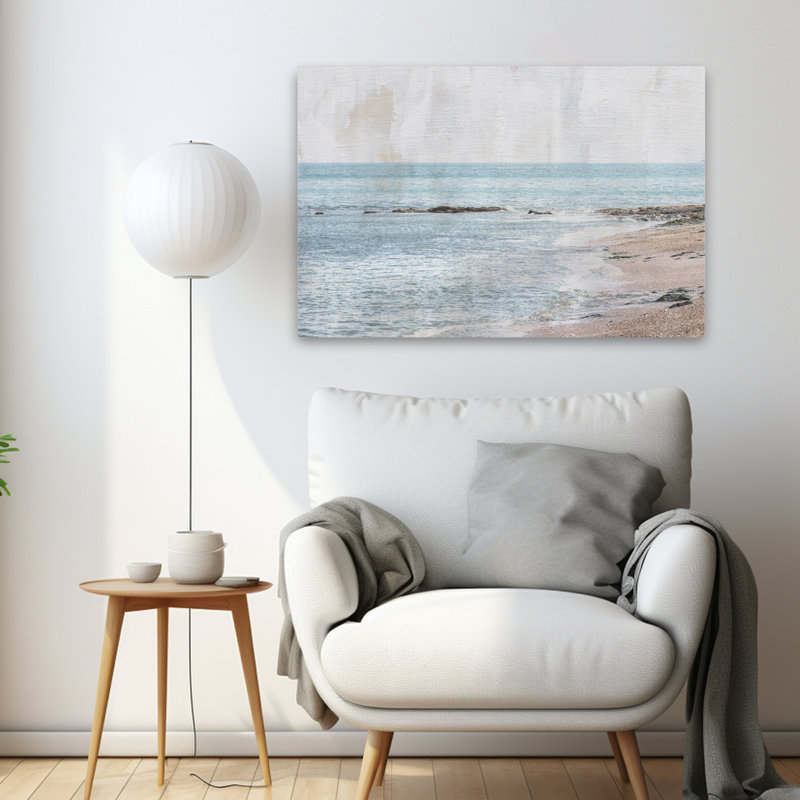 Secret Beach contemporain bleu plage brun, H 36 po x l 24 po