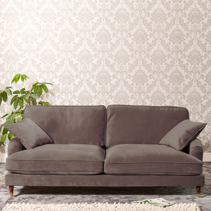 Fabiola Velvet Sofa, Dark Grey, 4