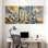 Ensemble de 3 reproductions d'art mural sur toile City & Country