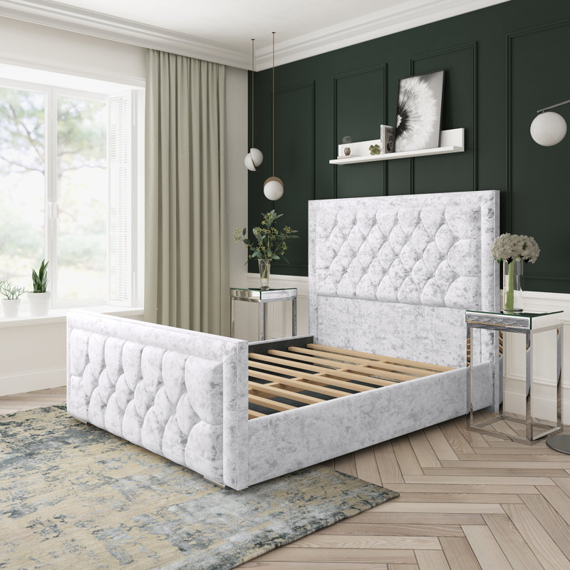 Upholstered Bed, Double (4'6), White