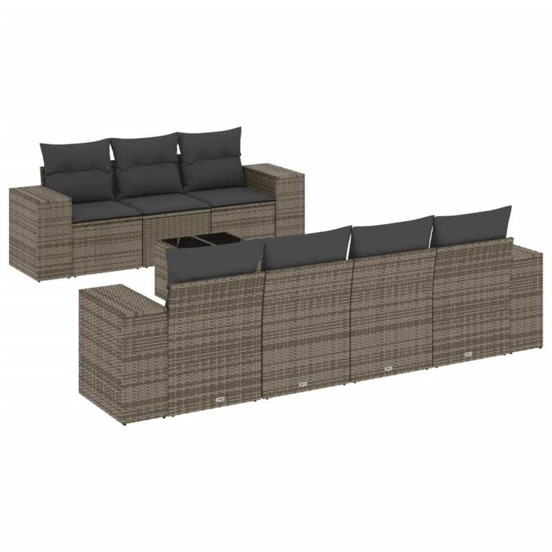 Vidaxl Garden Sofa Set Grey, Dark Grey