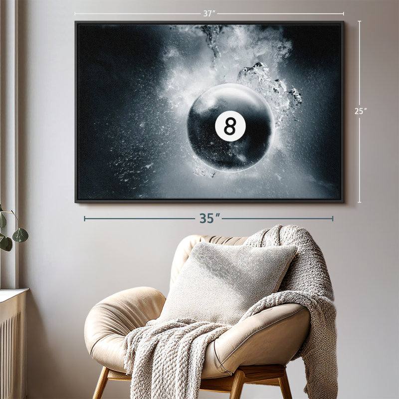 «Eight Ball Water Drop Wall Art», H 37 po x l 25 po