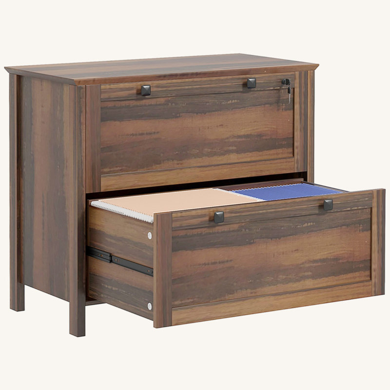 2 Drawer File Cabinet With Lock, Lateral Filing Cabinet With Keys And Adjustable Hanging Bar For Letter, A4 And Legal Size, File Cabinet For Home Office