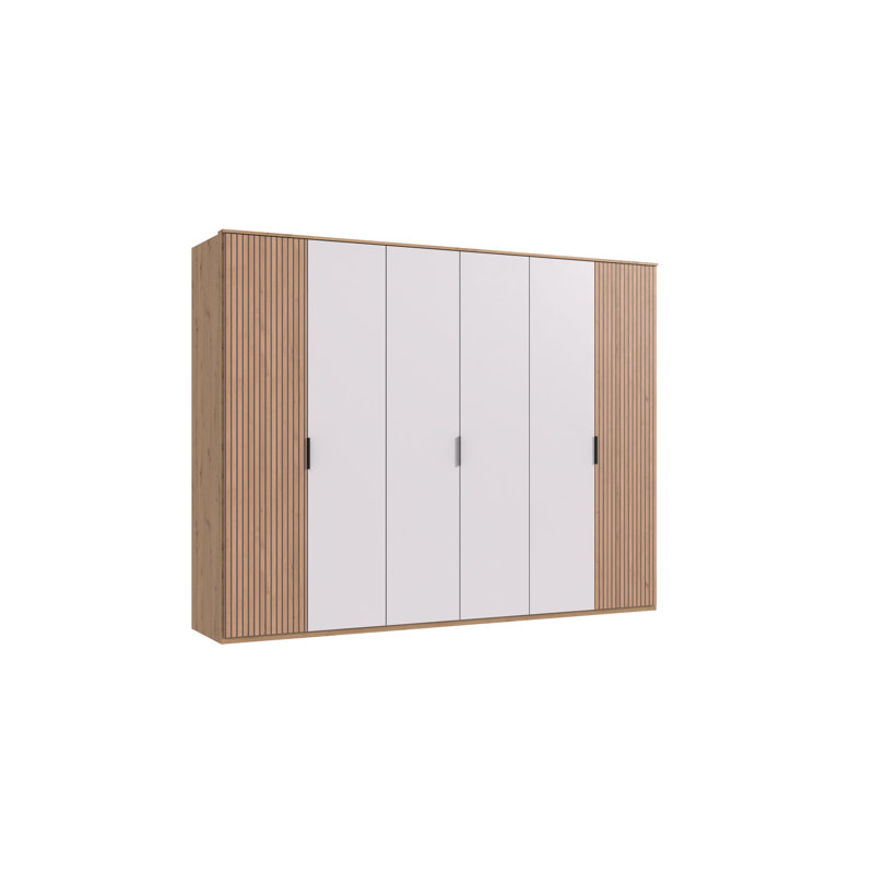 Nakeena 6 Door Manufactured Wood Wardrobe, Wood/Beige