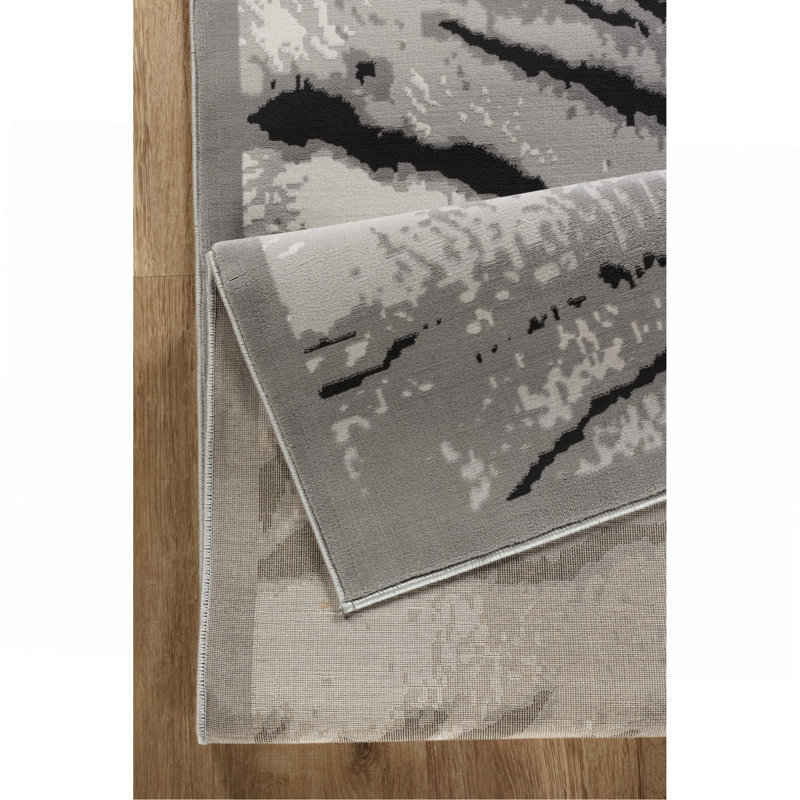 Gray Area Rug, Rectangle 5'3" x 7'