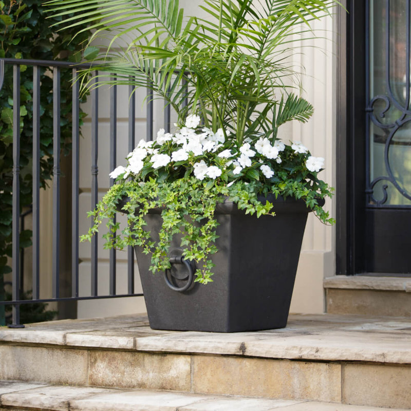  Grand pot de fleurs intérieur / extérieur à arrosage carré 23 po x H 20 po Piazza