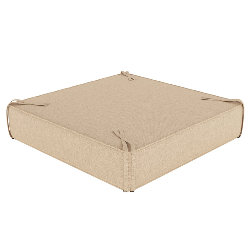 Sunbrella® Outdoor Ottoman Cushion, Antique Beige Sunbrella® Canvas