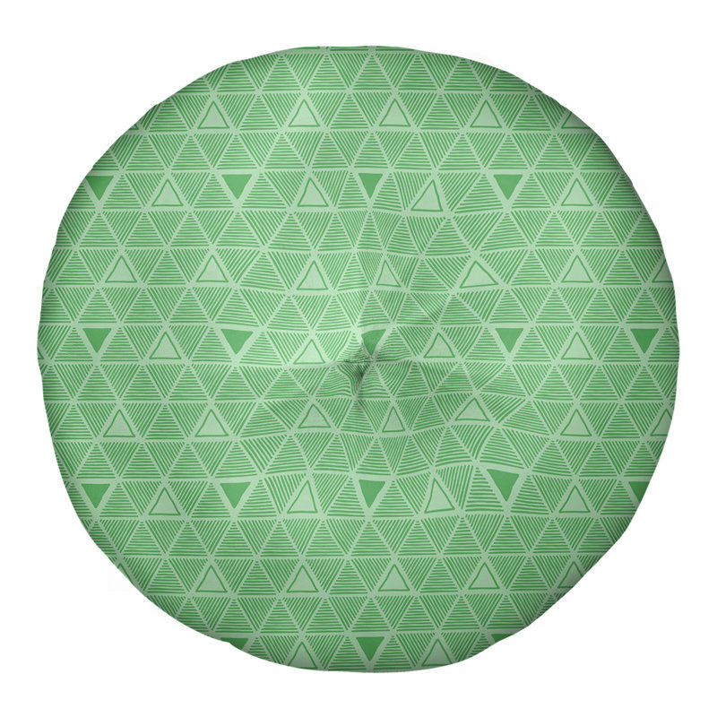 Coussin de sol classique à motif de triangles dessinés à la main, 30 po x 30 po, Vert