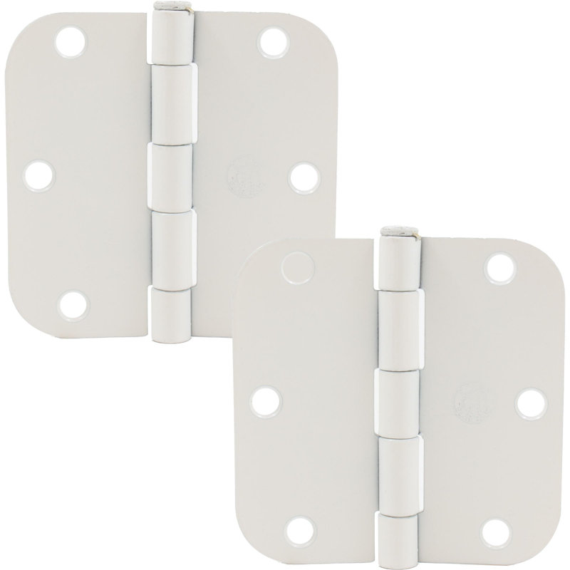 Charnières de porte de 3 1/2 po, coin de rayon de 5/8 po, Nickel satiné