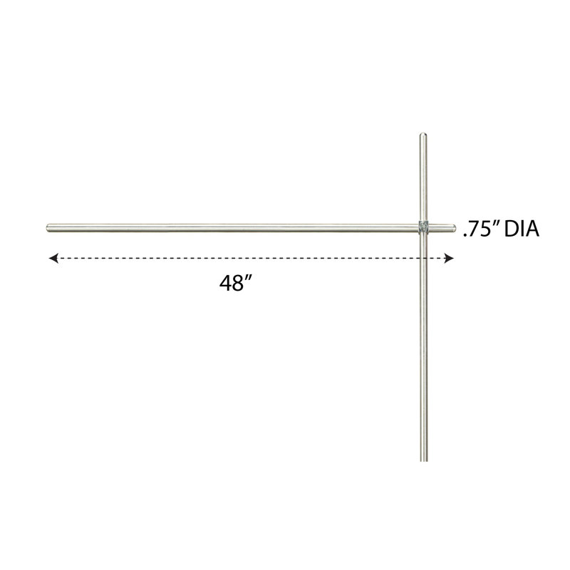 Solid Aluminum Crossbar, 3/4" Diameter, 48" Long