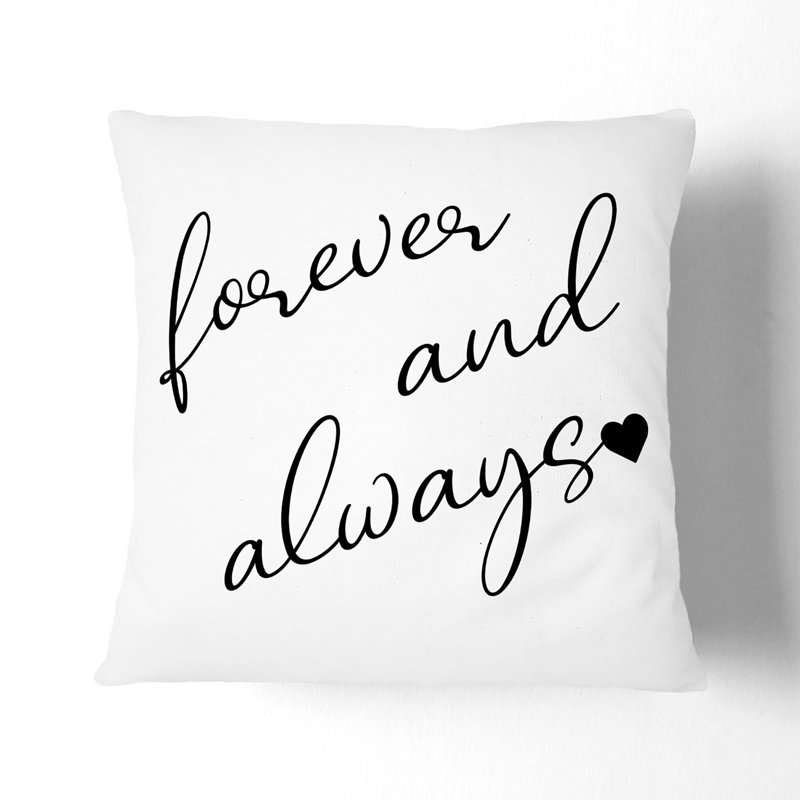 Forever And Always Square Throw Cushion, Stone, 40cm H x 40cm W x 15cm D