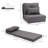 2-In-1 Floor Lazy Sofa With 5 Position Adjustable Backrest, Dark Gray