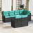 vidaXL Garden Sofa Set Black Poly Rattan-238633962