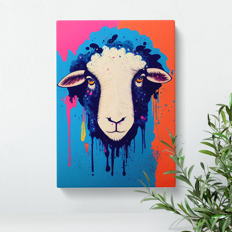 Splashed Sheep No.1 Abstract - Wrapped Canvas, 50cm H x 35cm W x 3cm D