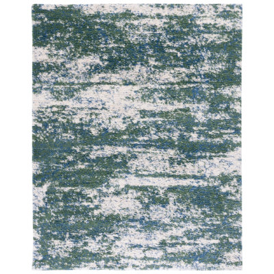 Tapis abstrait vert / beige Difiore