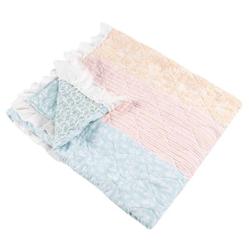Jeté Greenland Home Fashions Tessie - couverture matelassée 50 po x 60 po en coton avec dossier en polyester et bourre en mélange de coton