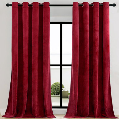 Velvet Room Darkening Grommet Window Curtain Panel